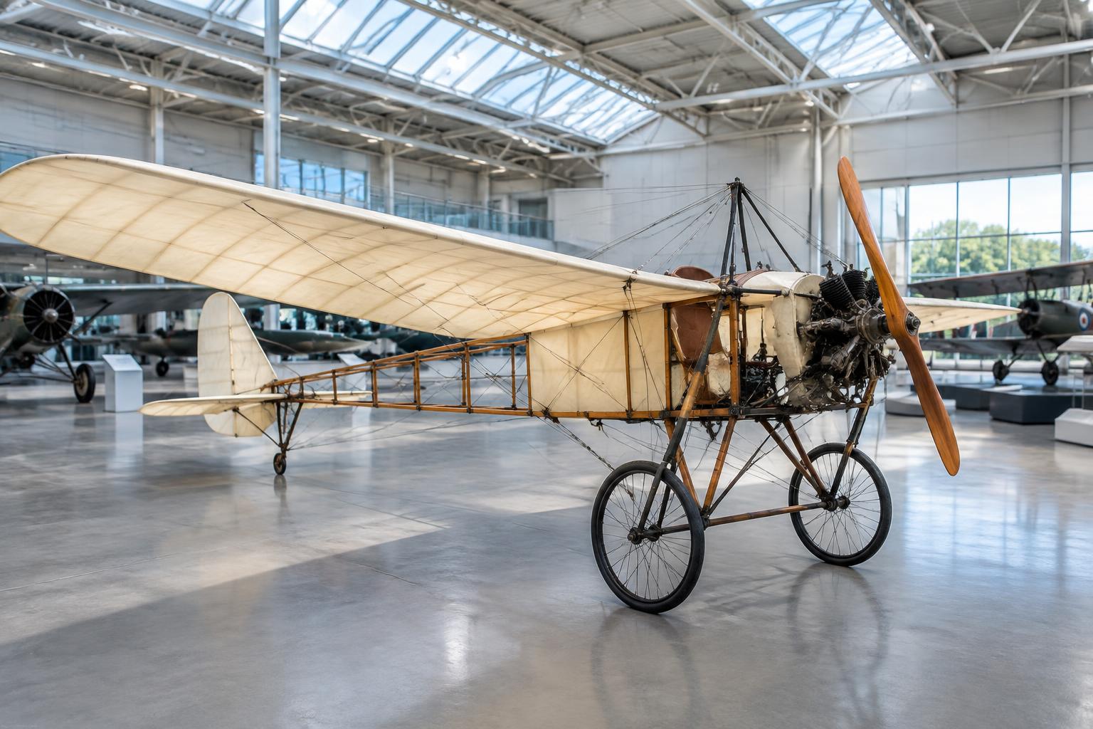 Illustration d’un avion des pionniers, inspiré du Blériot XI